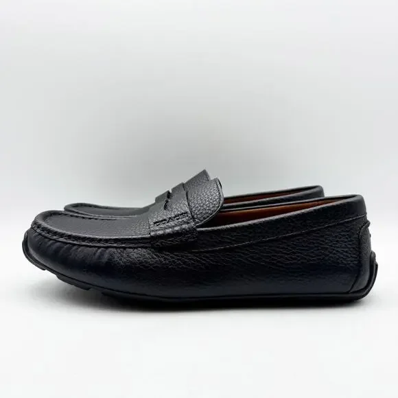 Coach Mens Luca Driver Loafer US 7.5 EU 40.5 Black Leather Slip On Round Toe NIB
